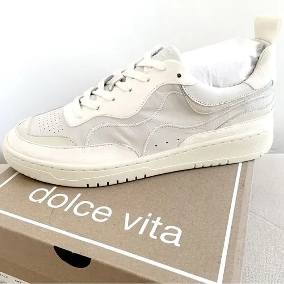 Dolce Vita Adella Sneakers Off White Leather Shoe Size 8 NEW IN BOX - Picture 2 of 12